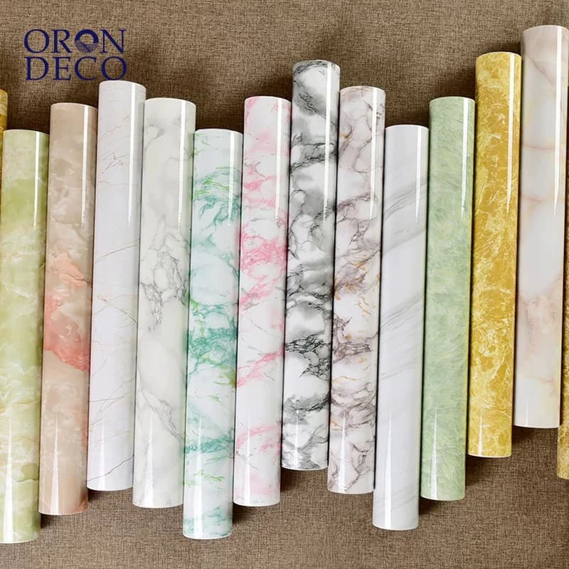 COWINLIFE DECO Self-Adhesive Marble Sticker Modern Style Peel Stick Waterproof Wall Paper for Kitchen Bathroom Vinyl Wrap Wall Panels