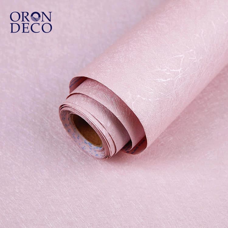 COWINLIFE DECO Low MOQ Pink Silk Wallpaper Peel and Stick Vinyl Self Adhesive Waterproof for Girls Room Walls Easy  to Install detail 1