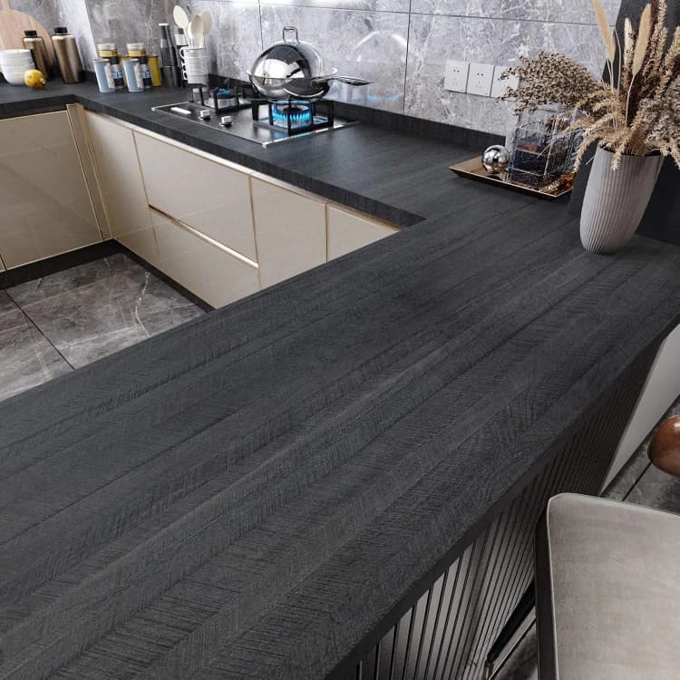 COWINLIFE DECO Modern Design Wood Wall Peel Stick Fishbone Textured 3D Self-Adhesive PVC Vinyl Waterproof Wallpaper Kitchen Cabinets detail 2