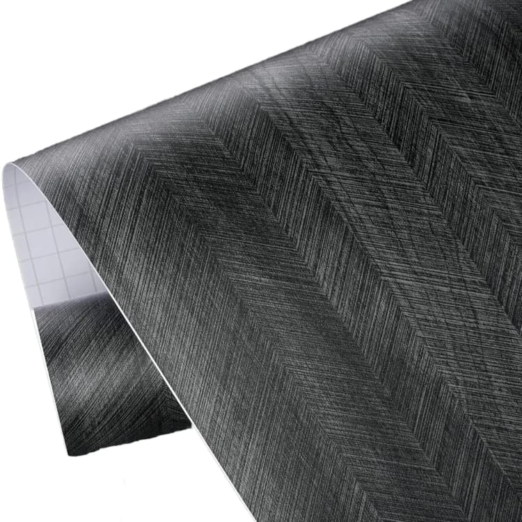 COWINLIFE DECO Black Wood Wall Paper Peel and Stick Waterproof Thicken Wood Grain Wallpaper PVC Self Adhesive Kitchen Vinyl Wrap detail 1