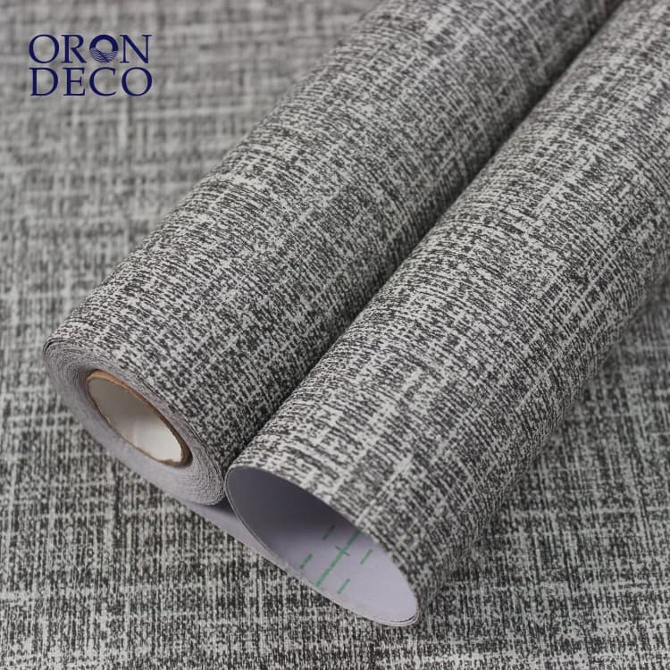 COWINLIFE DECO Self-Adhesive Linen Wallpaper Textured Fabric Designs Faux Grasscloth Peel Stick Wall Sticker Removable Wall Panels detail 1