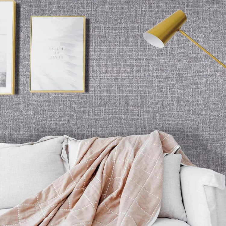 COWINLIFE DECO Self-Adhesive Linen Wallpaper Textured Fabric Designs Faux Grasscloth Peel Stick Wall Sticker Removable Wall Panels detail 3