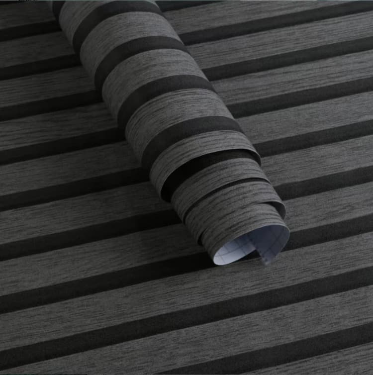 COWINLIFE DECO Custom Gray 3D Wood Self-Adhesive Wallpaper with Stripes Waterproof Vinyl Bathroom Wall Stickers detail 2