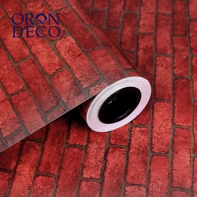 COWINLIFE DECO Wholesale Waterproof 3D Red Brick Wallpaper PVC Vinyl Peel and Stick Contact Paper for Household Decoration