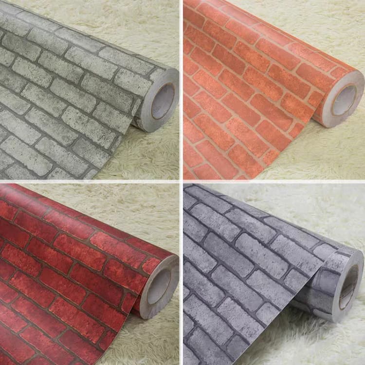 COWINLIFE DECO Wholesale Waterproof 3D Red Brick Wallpaper PVC Vinyl Peel and Stick Contact Paper for Household Decoration detail 2