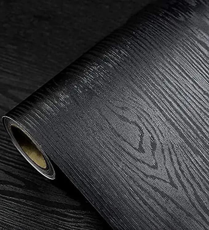 Black Wood Peel and Stick Paper Decorative Self-Adhesive Wallpaper for Bedroom or Kitchen Surfaces Easy to Clean Thickening detail 1