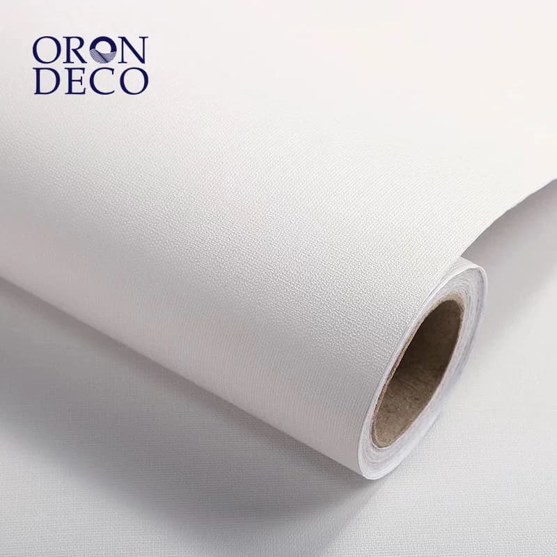 COWINLIFE DECO Modern White Solid Colour Wallpaper With Texture Peel and Stick Self Adhesive PVC Vinyl Wallpaper for Wall Decor