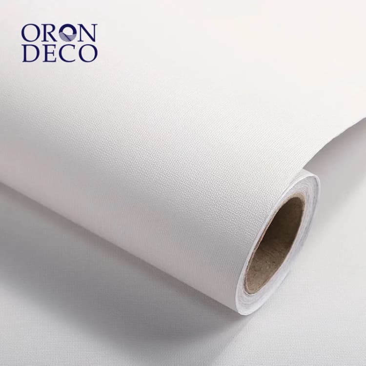 COWINLIFE DECO Modern White Solid Colour Wallpaper With Texture Peel and Stick Self Adhesive PVC Vinyl Wallpaper for Wall Decor detail 1