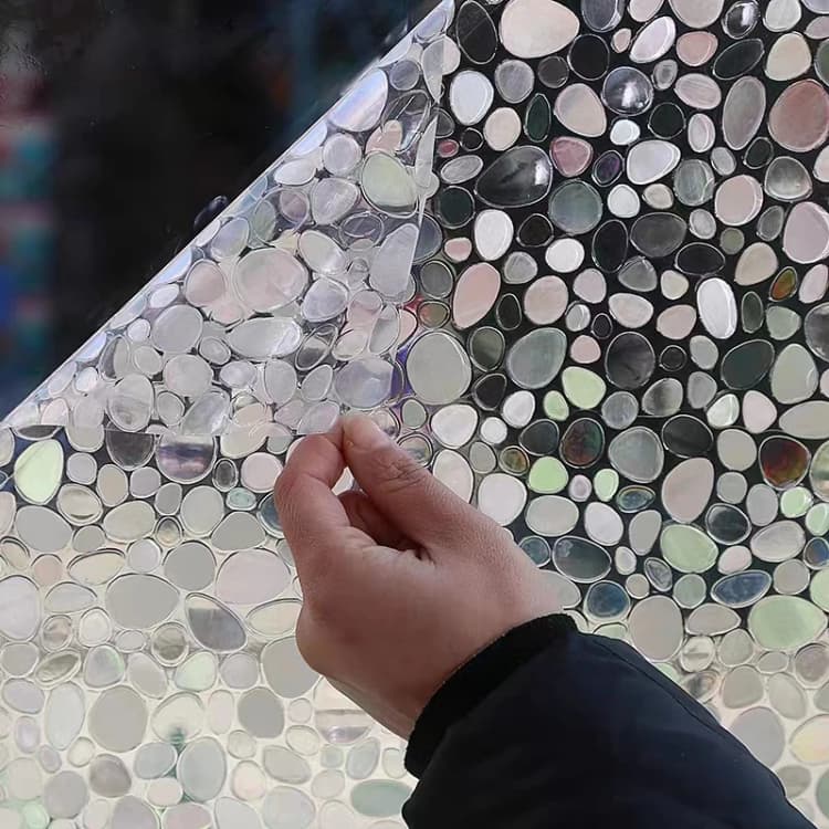 COWINLIFE Cheap 3d Floral Electrostatic Film Static Sticker Frosted Film for Window Glass Privacy Film for Bathroom detail 2