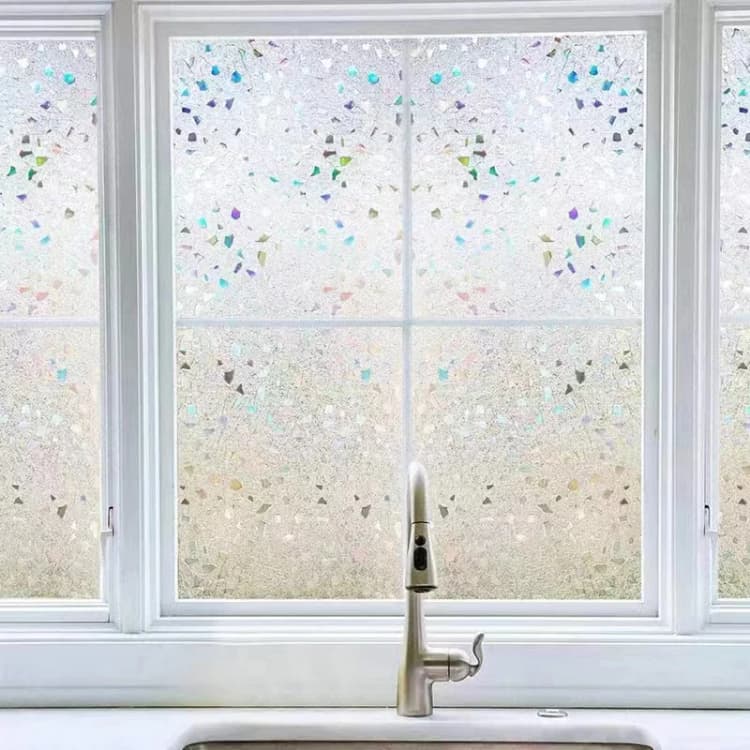 COWINLIFE Cheap 3d Floral Electrostatic Film Static Sticker Frosted Film for Window Glass Privacy Film for Bathroom detail 3