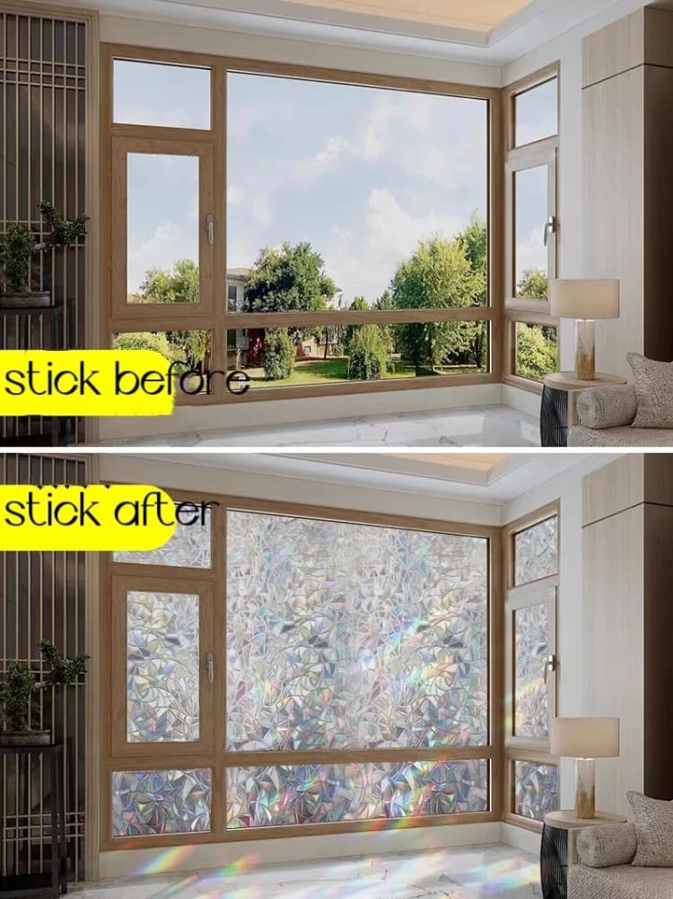COWINLIFE Cheap 3d Floral Electrostatic Film Static Sticker Frosted Film for Window Glass Privacy Film for Bathroom detail 6