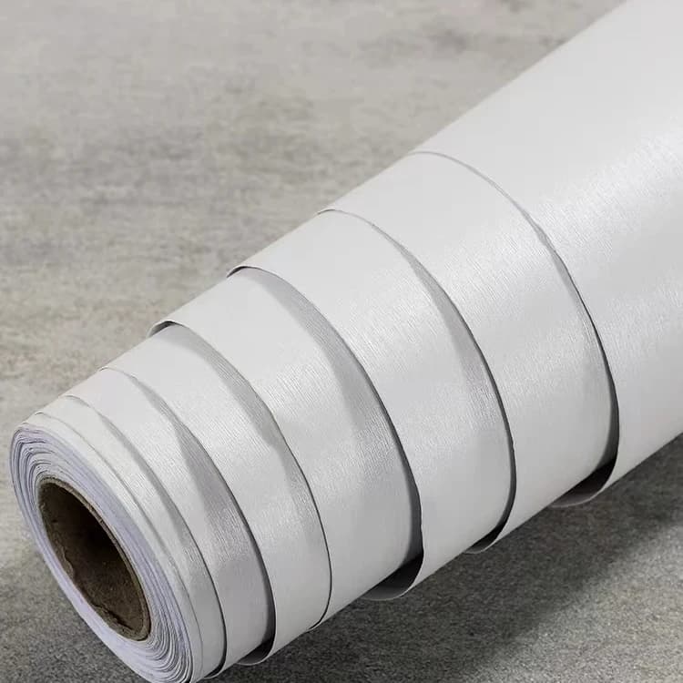 White Metal Stainless Steel Contact Paper for Refrigerators and Other Furniture, Self-adhesive Vinyl Film Wallpaper detail 1