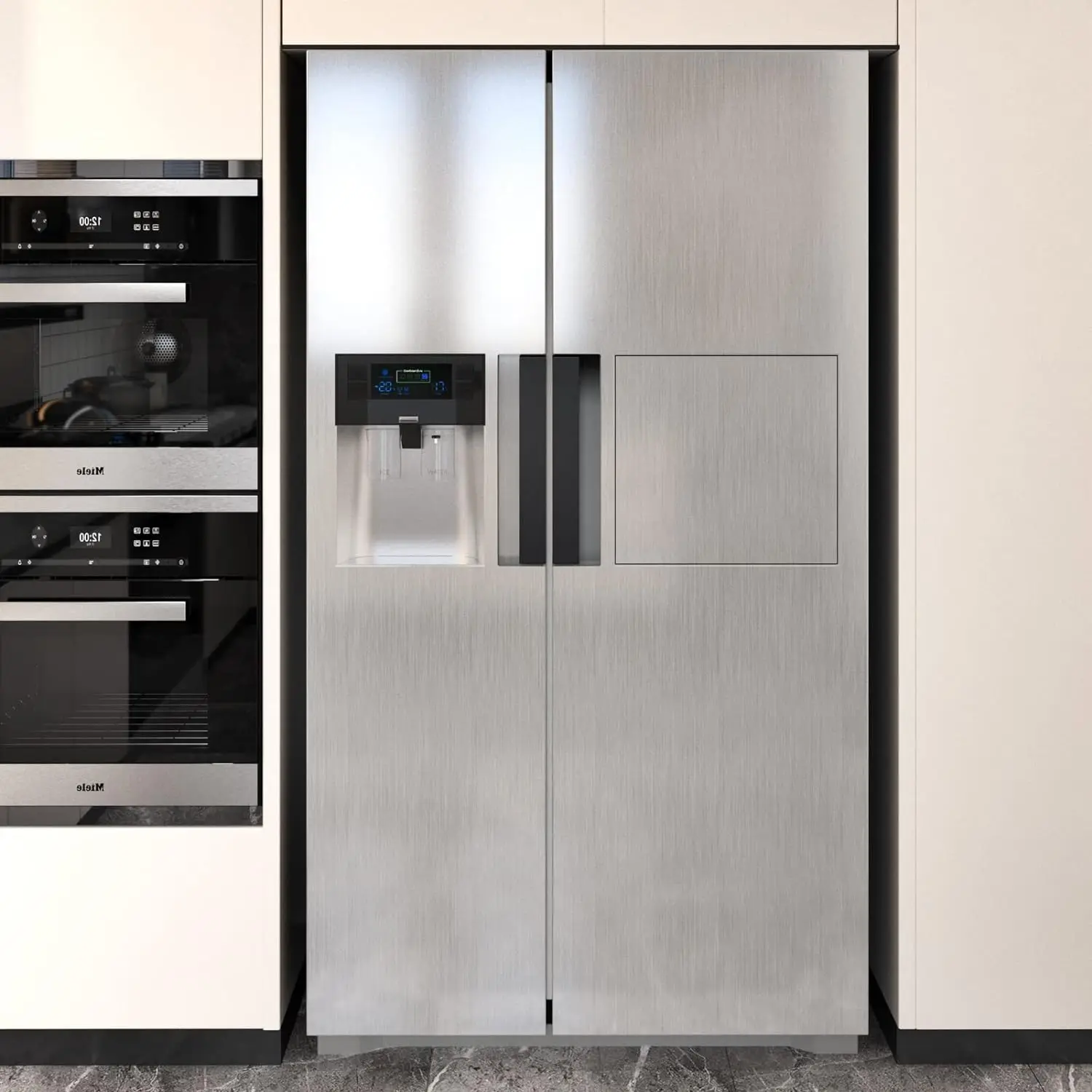 COWINLIFE Silver Brushed Stainless Steel Contact Paper for Countertop Metallic Silver Peel and Stick Wallpaper Kitchen Refrigerator