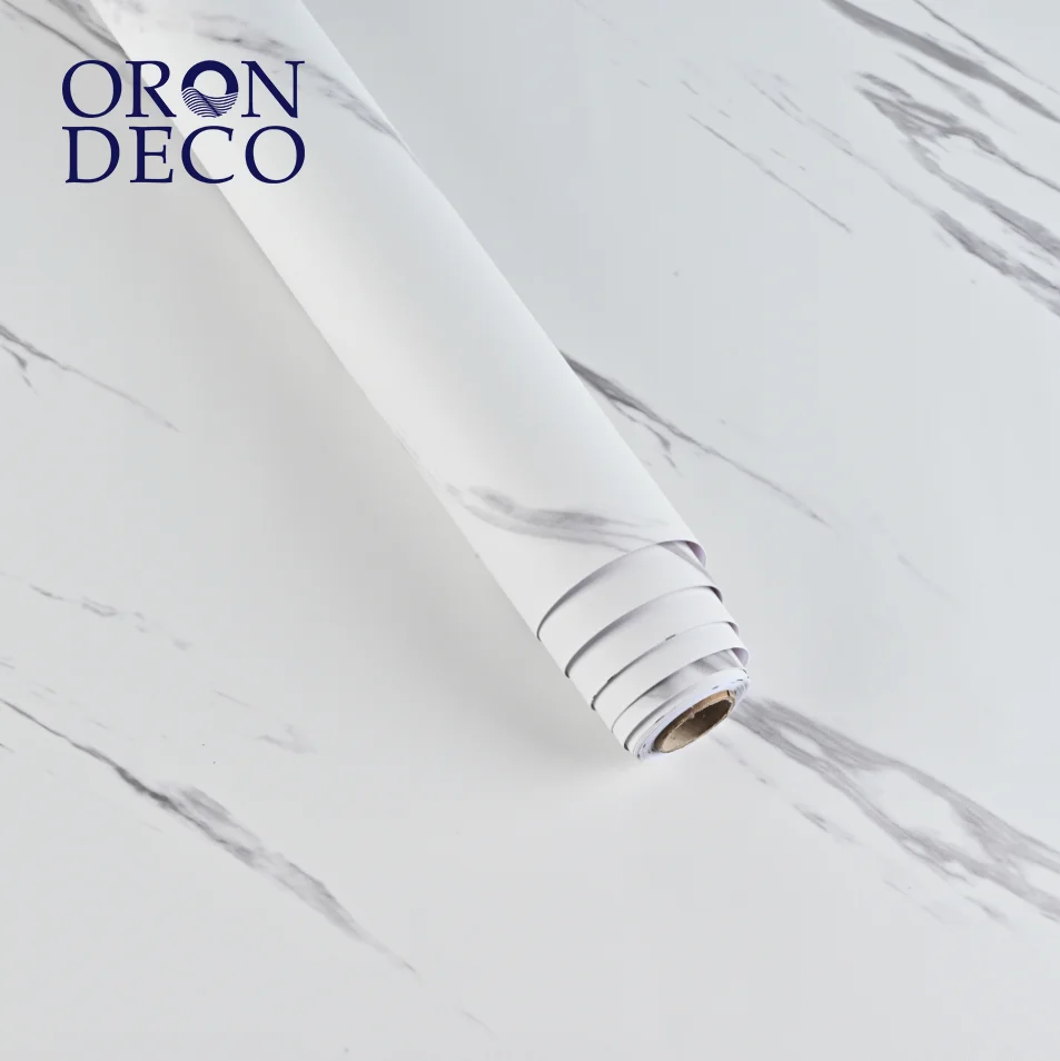 COWINLIFE DECO Modern Design Self-Adhesive Marble Vinyl Wallpaper Sticker Waterproof Peel Stick Floor Tiles Plastic Flooring Bedrooms