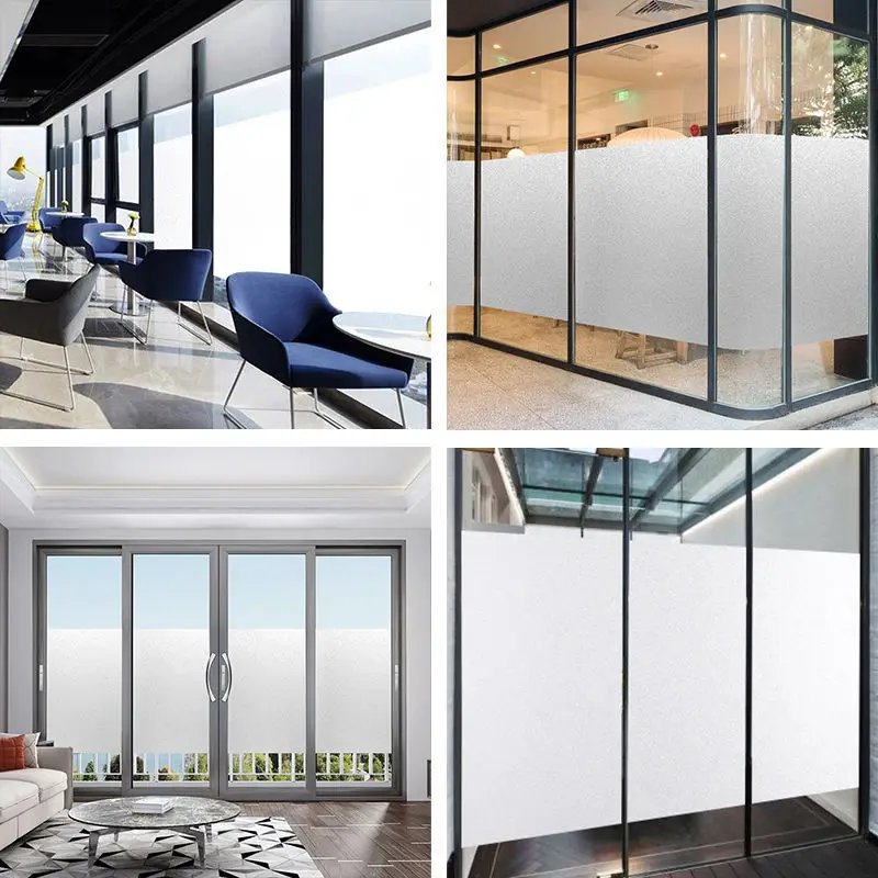 Privacy Vinyl Roll Glass Decorative Pvc Frosted Mylar Film Static Cling Self Adhesive Window Film for Bathroom Office Hotel detail 5