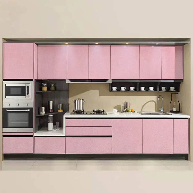 COWINLIFE High Quality Glossy Pink Self Adhesive Contact Paper Peel and Stick Removable Glitter Wallpaper for Kitchen Walls detail 4