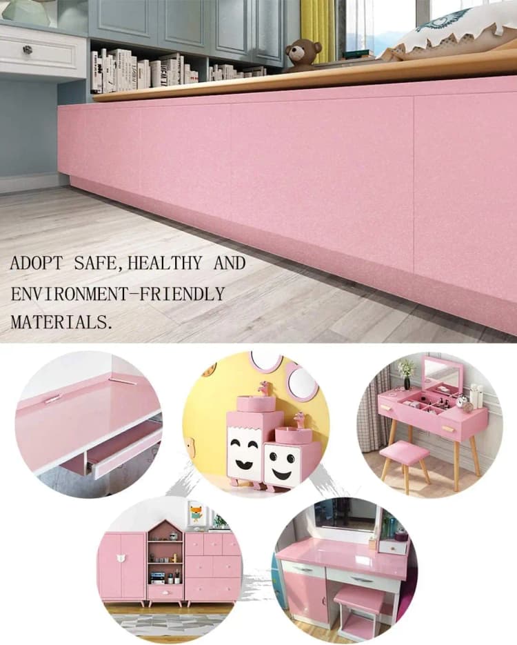 COWINLIFE High Quality Glossy Pink Self Adhesive Contact Paper Peel and Stick Removable Glitter Wallpaper for Kitchen Walls detail 5