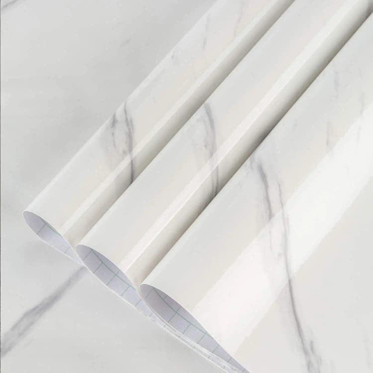 Hot Selling Marble Sticker Wallpaper Self Adhesive Kitchen Sticker Waterproof White Marble Vinyl Wallpaper Home Decor detail 2