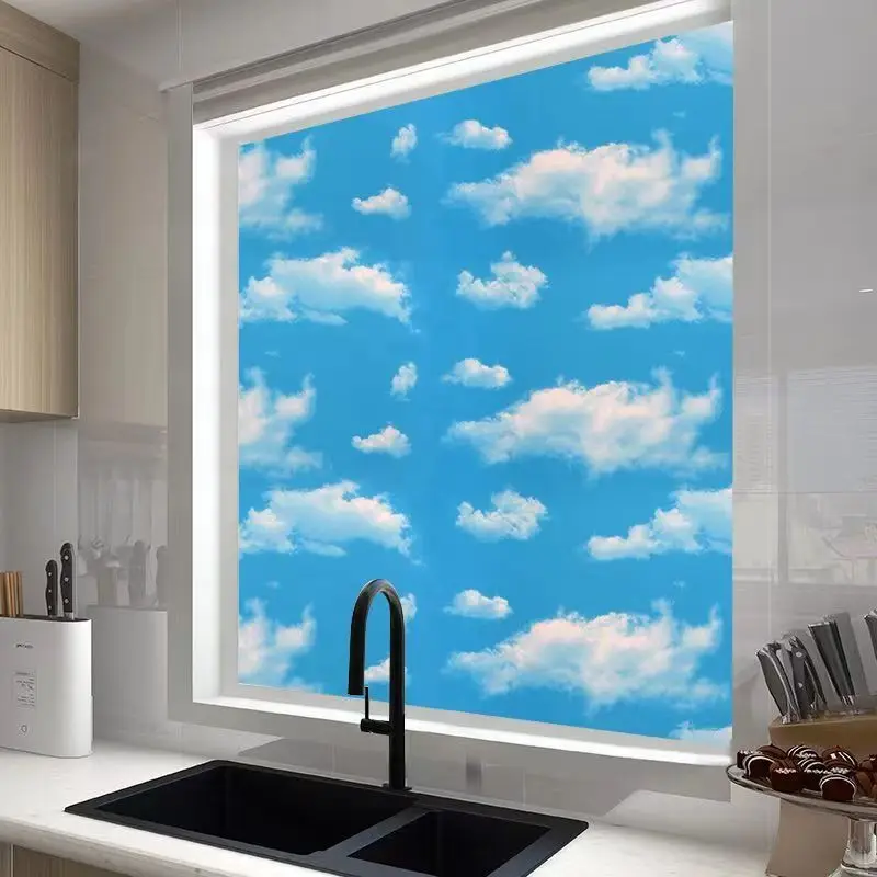 Cheap 3D Waterproof Latest Design Windows Blue Sky Peel and Stick Self Adhesive Wallpaper for Home Decoration Bedroom detail 3