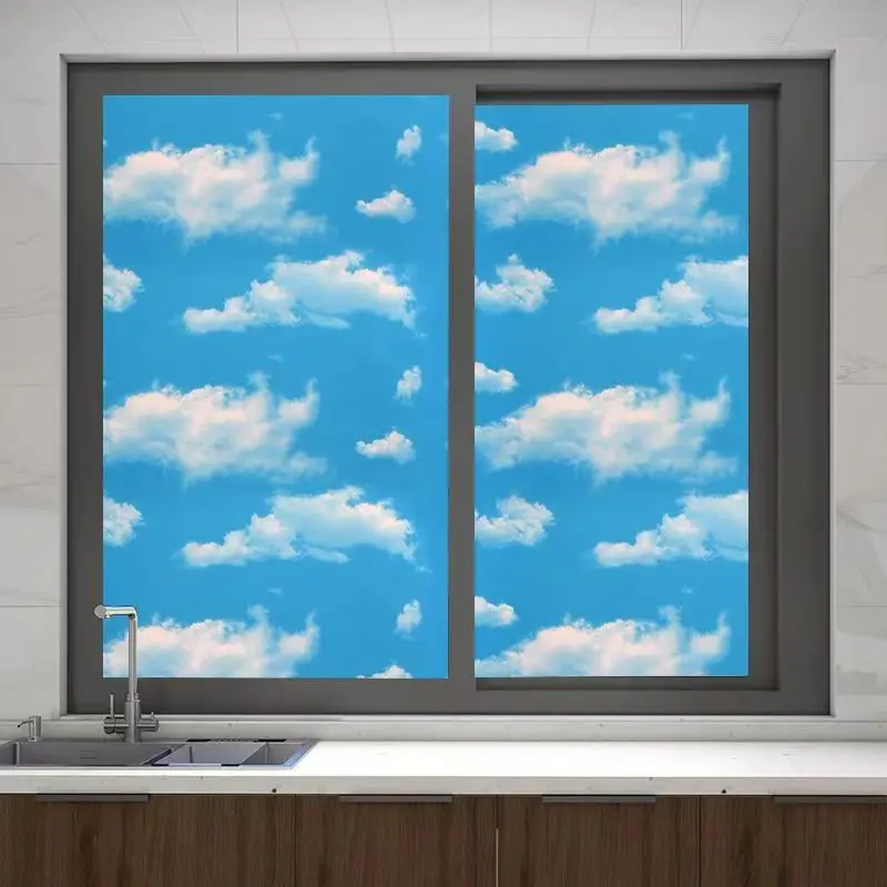 Cheap 3D Waterproof Latest Design Windows Blue Sky Peel and Stick Self Adhesive Wallpaper for Home Decoration Bedroom detail 4