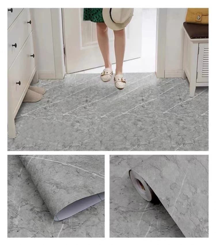 High Quality Floor Marble Stickers Vinyl Self Adhesive Floor Papers Wallpaper PVC Peel and Stick Floor for Kitchen detail 4