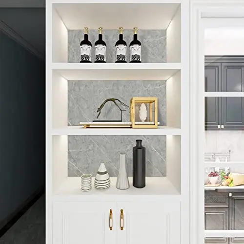OEM Morden 3D Removable Marble Sticker PVC Self Adhesive Peel and Stick Wall Sticker for Kitchen Bathroom Decor detail 6