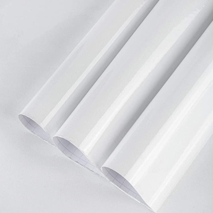 Glossy White Wallpaper Glitter for Countertops Waterproof PVC Self Adhesive Wallpaper Glossy Cabinet Decor Vinyl detail 2