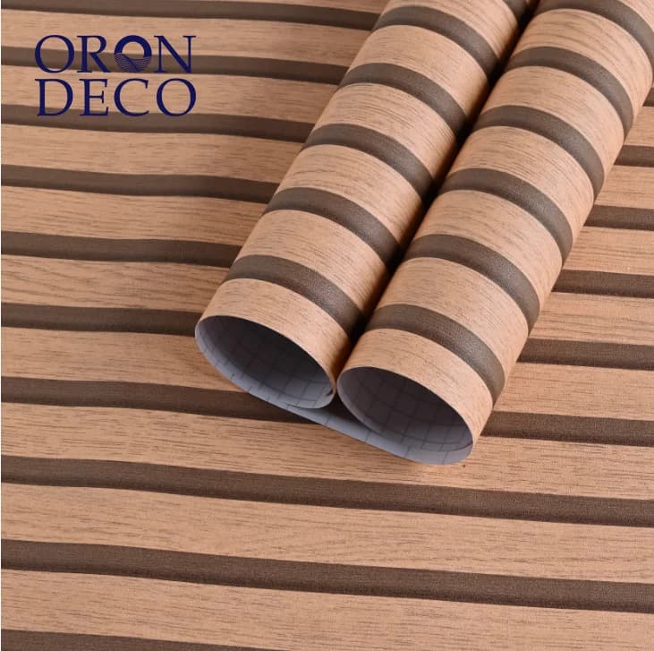 COWINLIFE DECO Wholesale Custom Waterproof 3D Wooden Wall Paper With Stripes Peel and Stick Self Adhesive Vinyl Wall Stickers