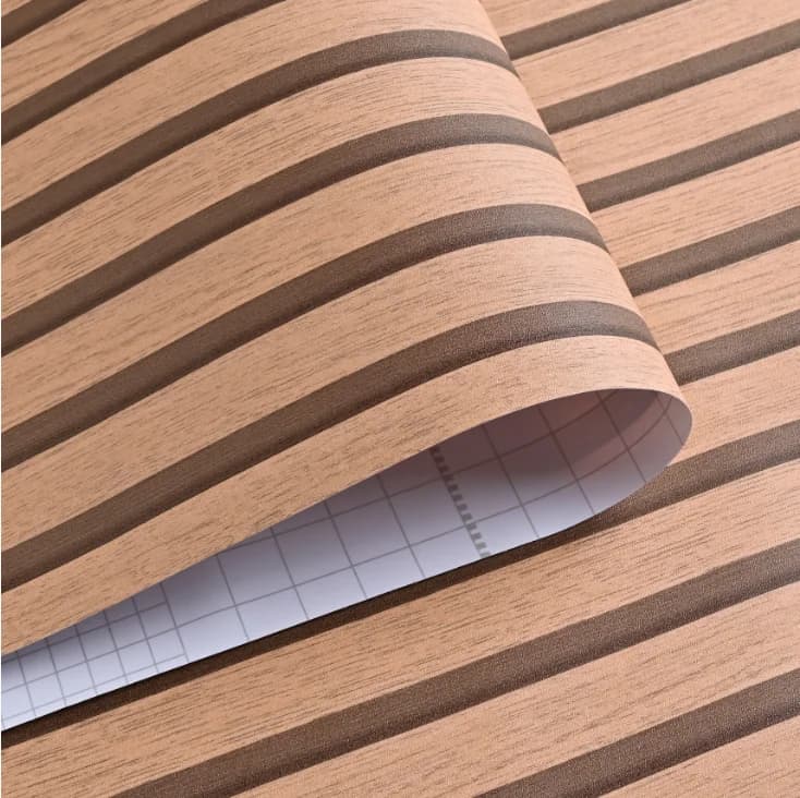 COWINLIFE DECO Wholesale Custom Waterproof 3D Wooden Wall Paper With Stripes Peel and Stick Self Adhesive Vinyl Wall Stickers detail 2