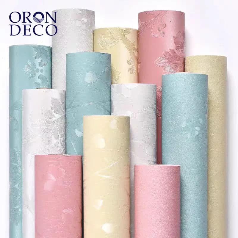 COWINLIFE DECO Modern PVC Vinyl 3D Wall Sticker Cheap Embossed Floral Roses Waterproof Self-Adhesive Wall Paper Roll Home Decoration