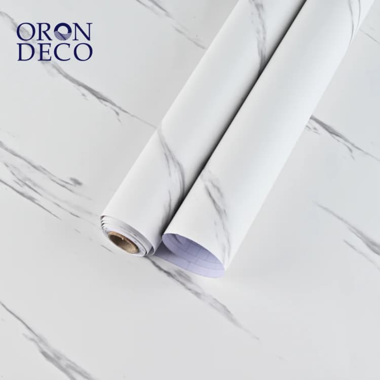 COWINLIFE DECO High Quality Self-Adhesive Marble Vinyl Wallpaper Sticker Waterproof Peel and Stick Floor Tiles Plastic Flooring detail 1