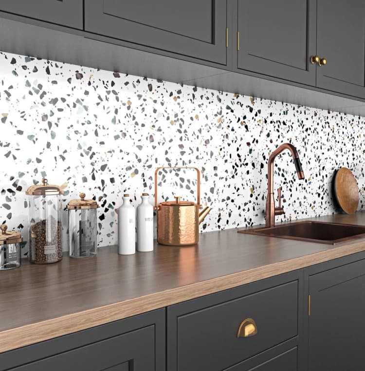 COWINLIFE DECO High Quality Glossy Terrazzo Self-Adhesive Waterproof Marble Vinyl Wallpaper Sticker PVC Material Pattern Kitchen Wall detail 3