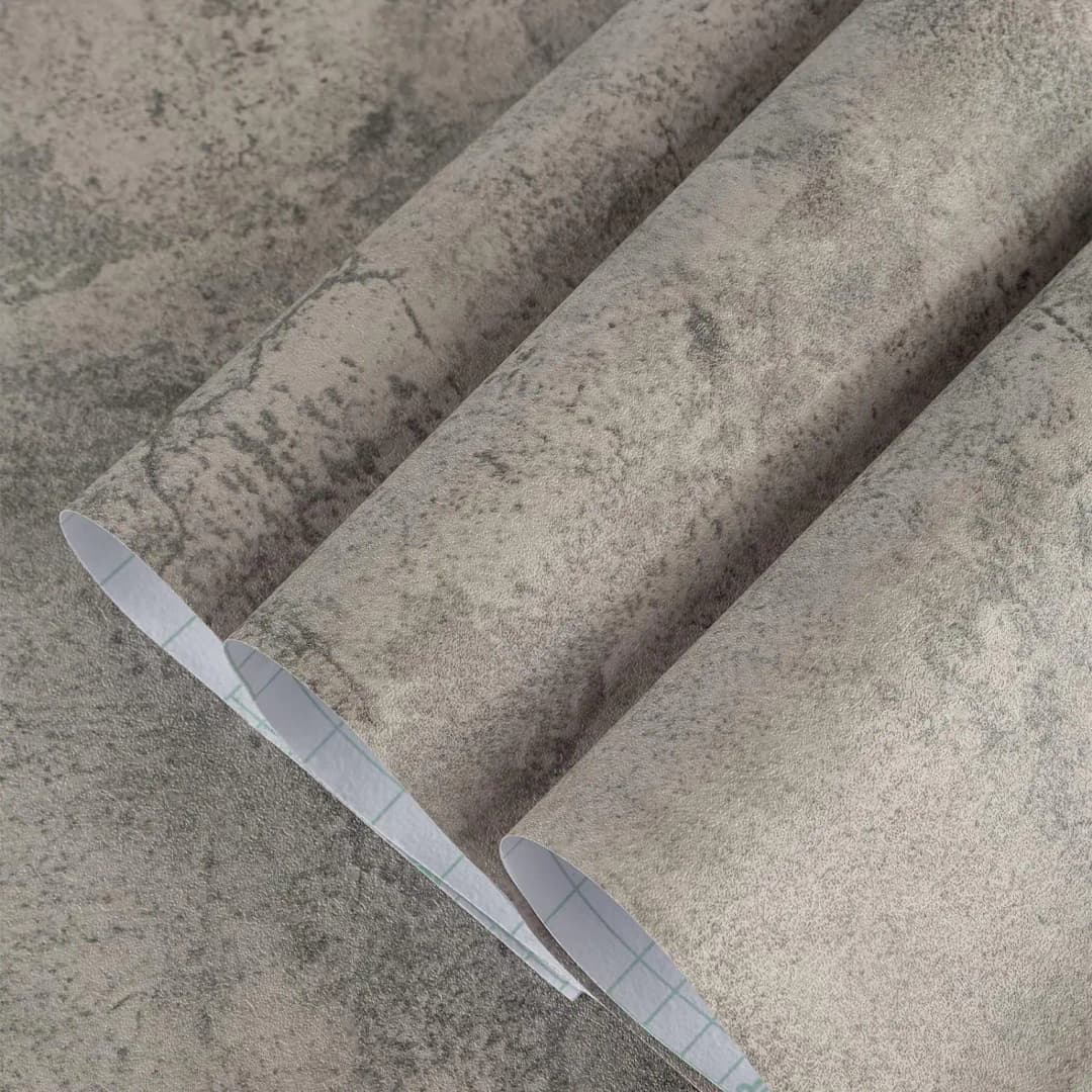 Cheap Industrial Style Matte Vinyl Cement Wallpaper Beige Grey Cement Concrete Contact Paper Self Adhesive Removable Wall Paper