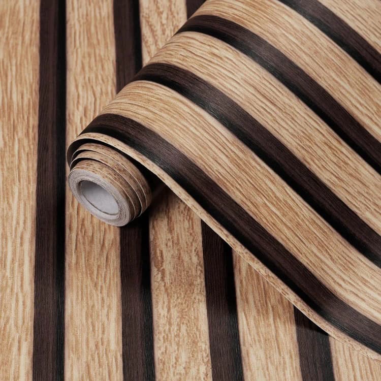 COWINLIFE Factory Price 3D Peel and Stick Self Adhesive Vinyl Wall Paper Slat Wood Wallpaper for Wall Bedroom Decor detail 1