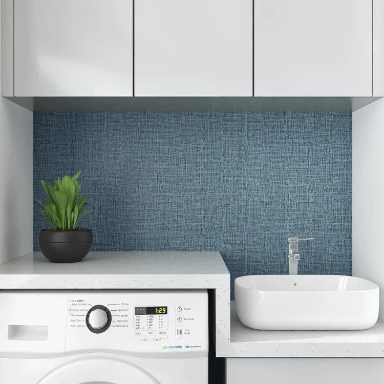 COWINLIFE DECO Factory Price Blue Linen Texture Interior Decorative Luxury Wall Paper PVC Self Adhesive Fabric Wallpaper for Wall detail 4