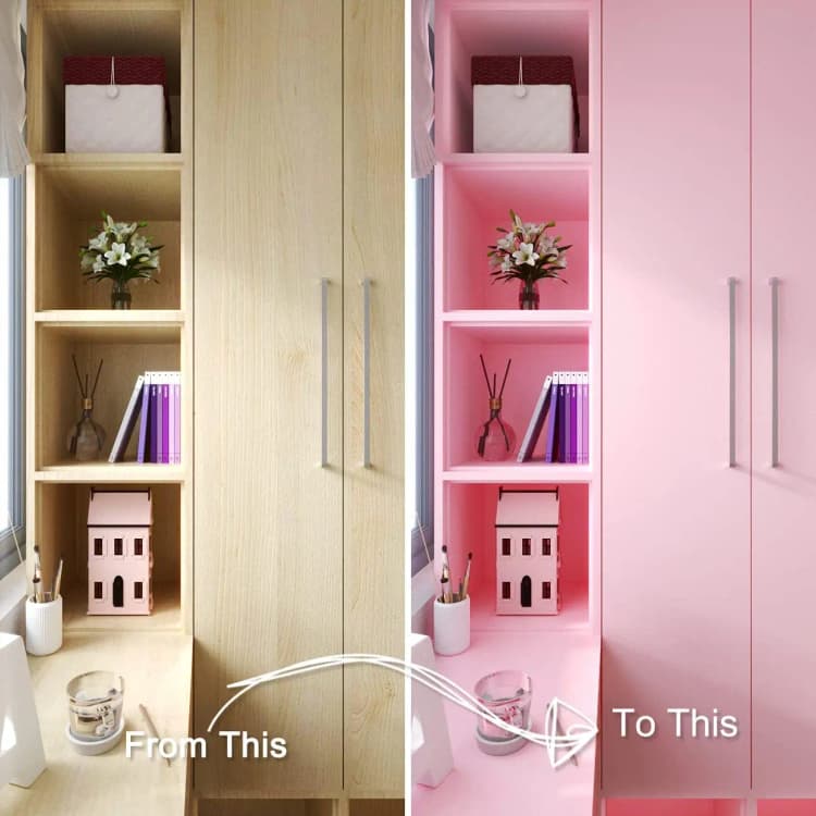 COWINLIFE DECO Solid Pink Wallpaper Peel and Stick PVC Self Adhesive Thick Waterproof Removable Wall Paper for Home Decoration detail 6