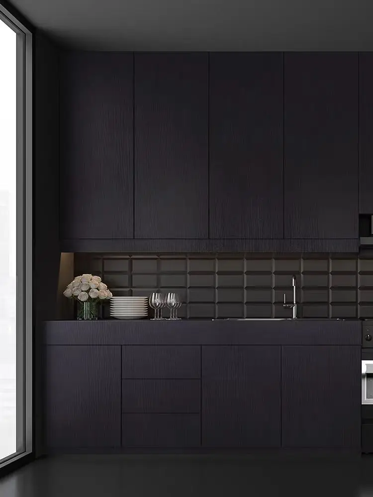 COWINLIFE DECO High Quality Textured Black Wood Sticker Home Decoration Wallpaper Peel and Stick Waterproof Self Adhesive Wall Paper detail 4