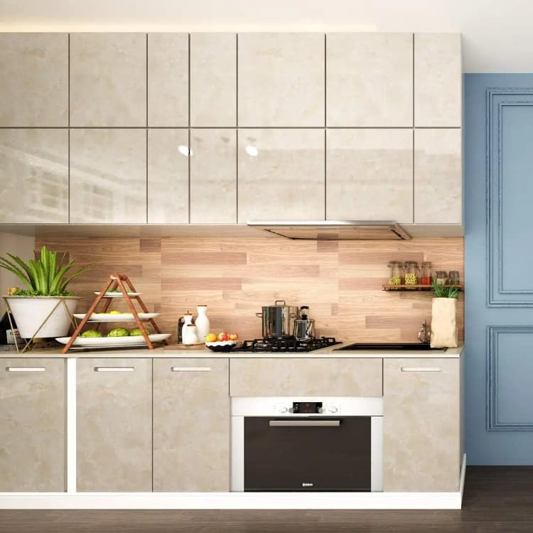 COWINLIFE DECO High Quality PVC Vinyl Beige Marble Wallpaper Sticker Peel and Stick Self Adhesive Waterproof Wallpaper for Kitchen detail 3