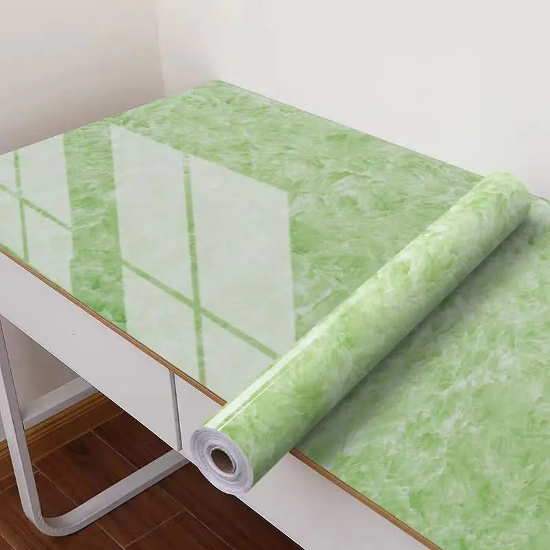 Green Glossy Waterproof Marble Sticker Wallpaper Peel and Stick  Self Adhesive 3D Wallpaper Roll for Kitchen Decor detail 5