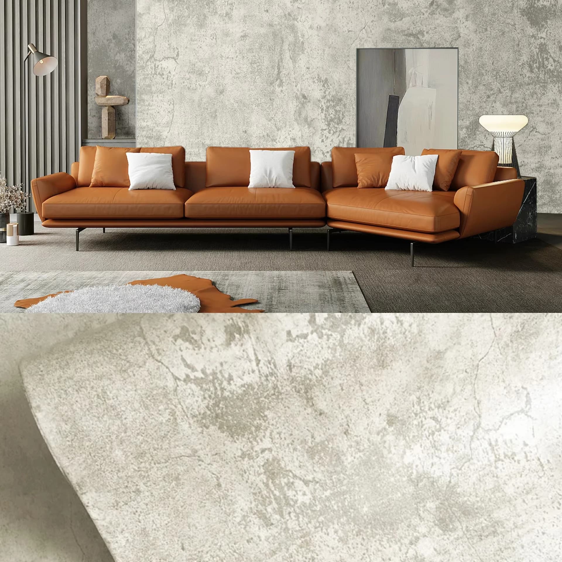 COWINLIFE DECO High Quality Waterproof Concrete 3D Thick Cement Wallpaper Peel and Stick Vinyl Self Adhesive Wall Sticker for Home