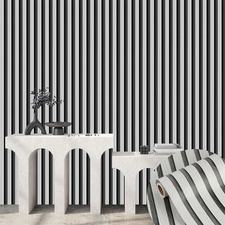 COWINLIFE Removable Wallpaper Peel and Stick Self Adhesive Film Wooden Slat Wallpaper Decorative Vinyl for Wall Cabinets detail 1