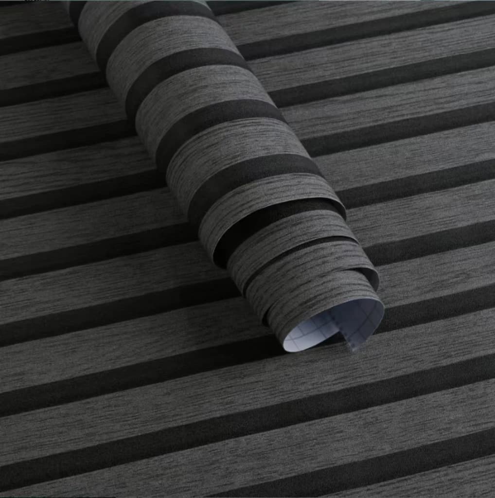 COWINLIFE DECO Custom Gray Waterproof 3D Wooden Wall Paper With Stripes Peel and Stick Self Adhesive Vinyl Wallpaper for Bedroom
