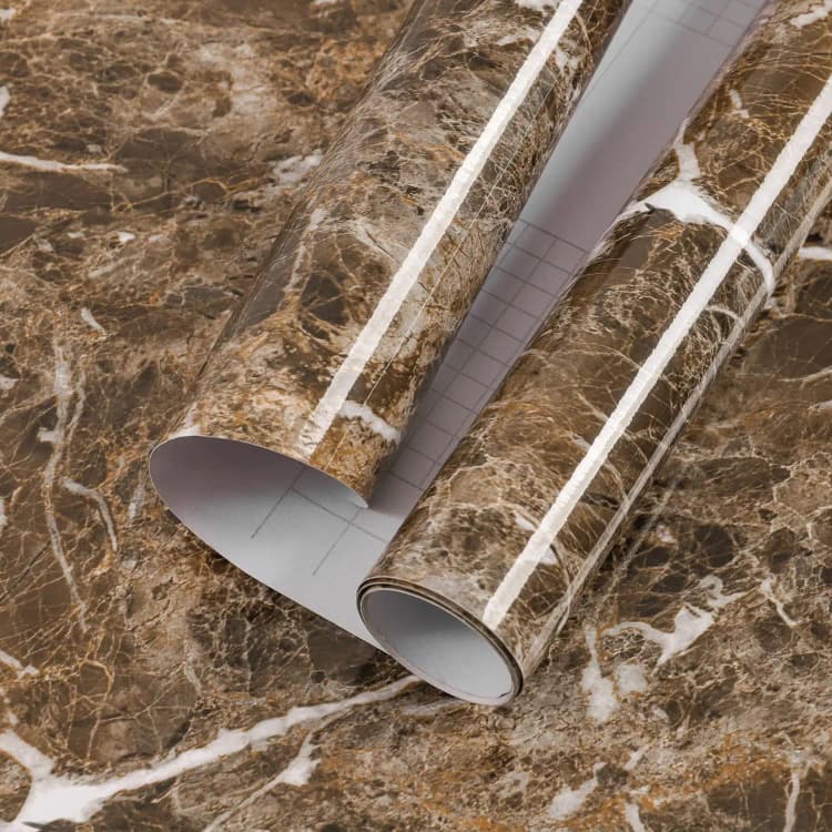 COWINLIFE DECO Brown Contact Paper Granite Peel and Stick Self-Adhesive Vinyl Waterproof Wallpaper Marble Sticker for Kitchen Cabinet detail 1