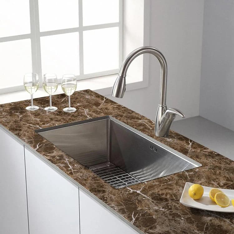 COWINLIFE DECO Brown Contact Paper Granite Peel and Stick Self-Adhesive Vinyl Waterproof Wallpaper Marble Sticker for Kitchen Cabinet detail 2