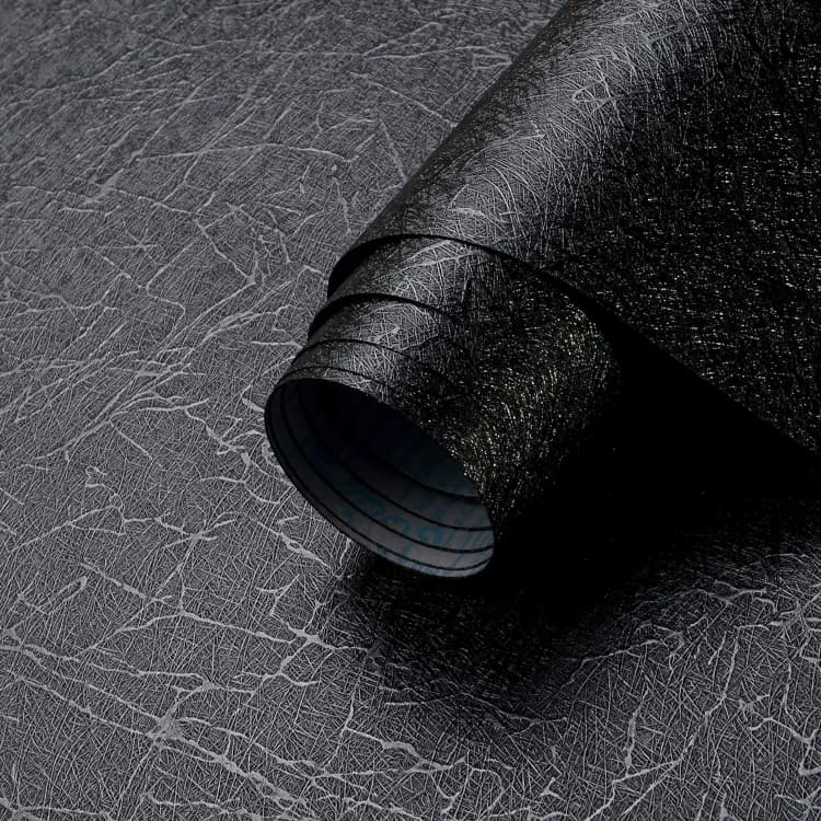 COWINLIFE Modern Black Wallpaper Silk Embossed Self Adhesive Peel and Stick 3D Bedroom Wallpaper Vinyl Wall Paper Wall Decor detail 1