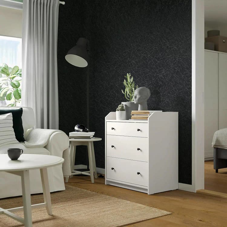 COWINLIFE Modern Black Wallpaper Silk Embossed Self Adhesive Peel and Stick 3D Bedroom Wallpaper Vinyl Wall Paper Wall Decor detail 5