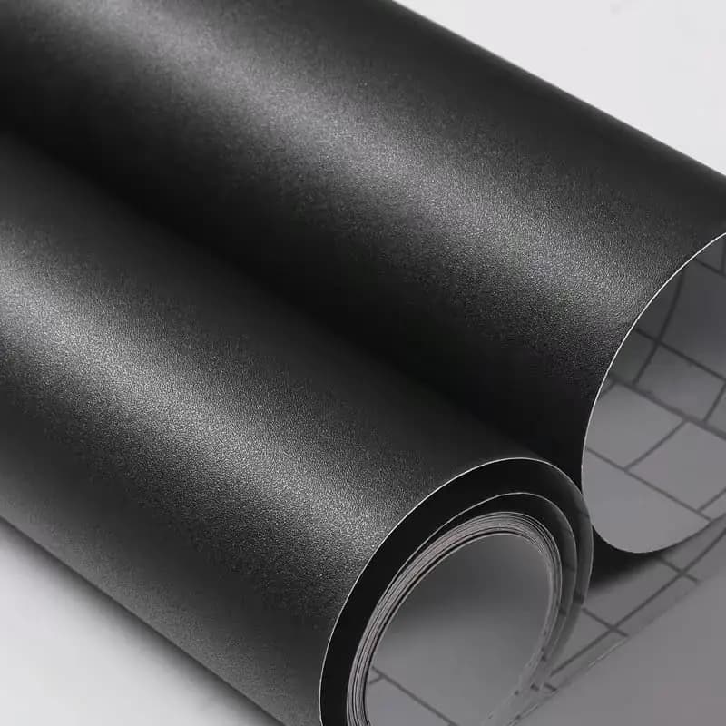 COWINLIFE Matte Black Contact Paper Peel and Stick Vinyl Wall Paper Self Adhesive Solid Wall Wallpaper for Kitchen Cabinets