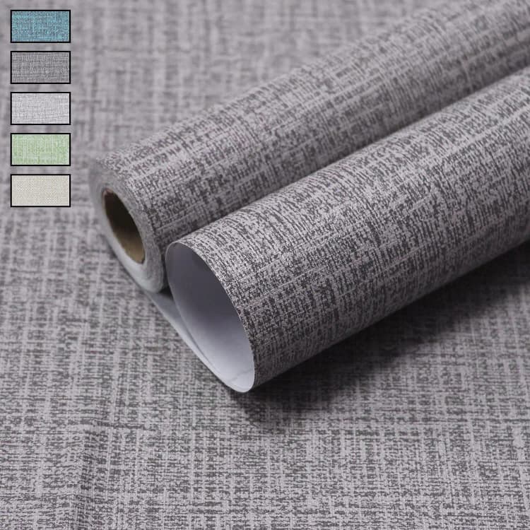 COWINLIFE Wholesale Gray Peel and Stick Vinyl Wallpaper Self Adhesive Wall Paper Fabric Wallpaper Rolls for Wall Decor detail 1
