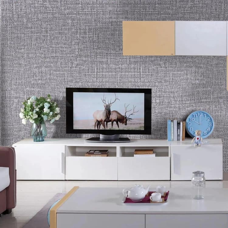 COWINLIFE Wholesale Gray Peel and Stick Vinyl Wallpaper Self Adhesive Wall Paper Fabric Wallpaper Rolls for Wall Decor detail 2