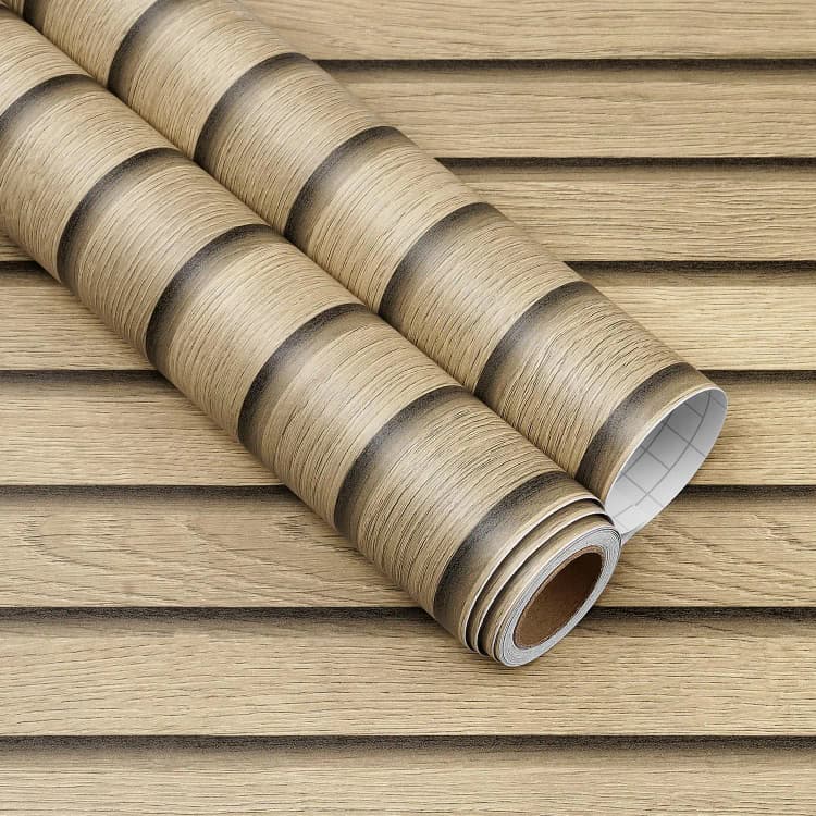 New Wood Slat Wallpaper Peel and Stick Wood Slat Wall Panel Wallpaper Removable Self Adhesive Wallpaper for Bedroom detail 2